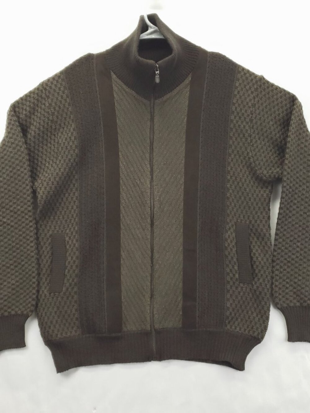 Gionfriddo Sweater Mens Medium Brown Full Zip Merino Wool Made In Italy